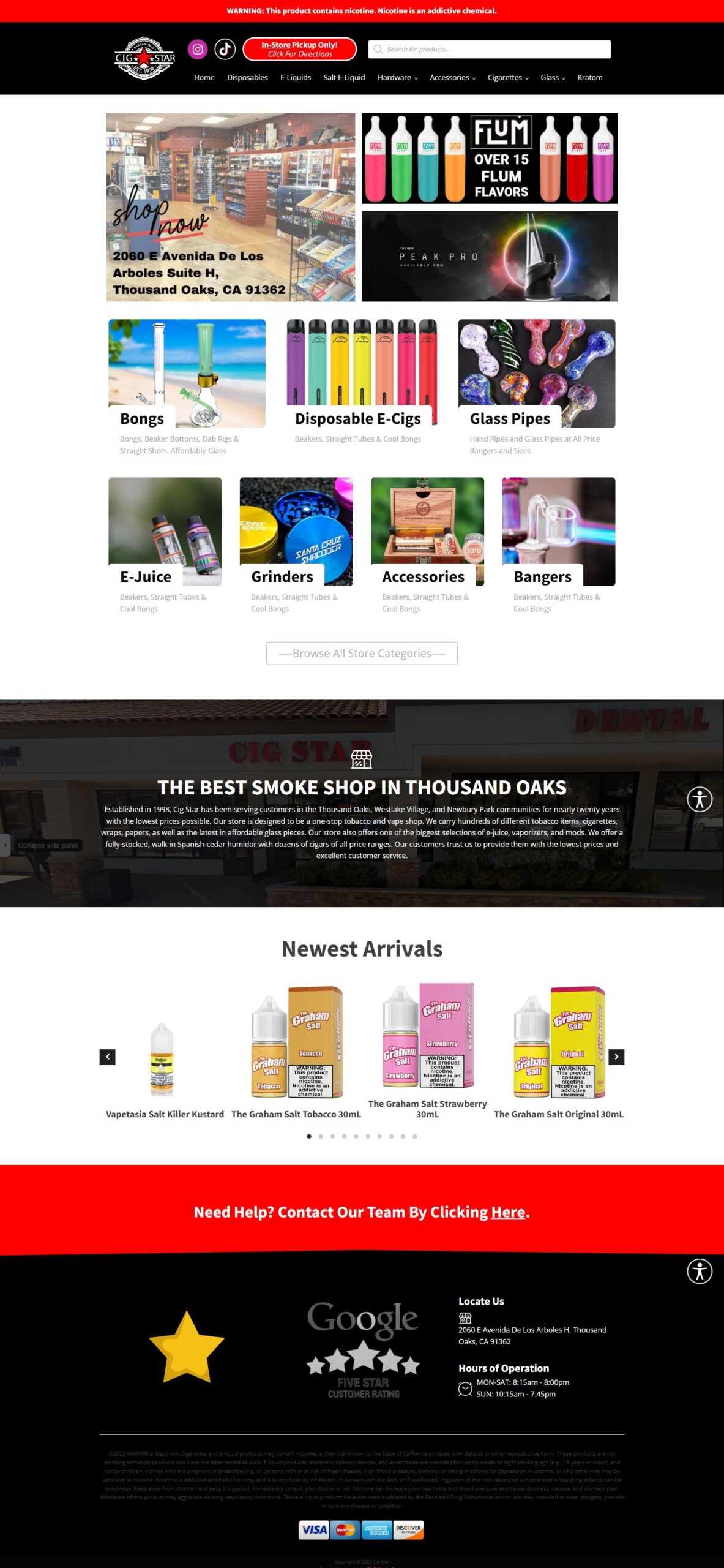 Image of Cig Star's website