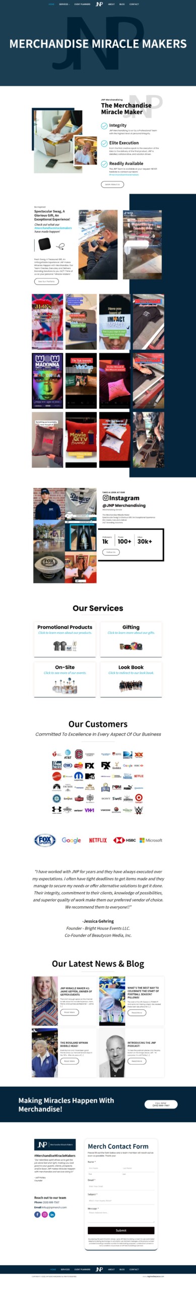 Image of JNP Merchandising's website