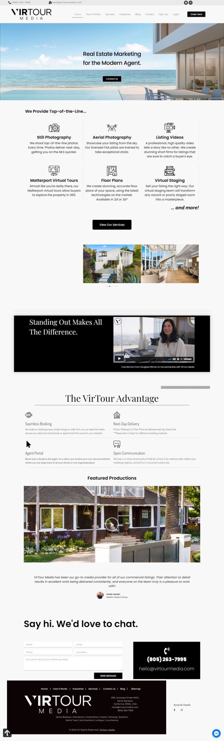 Image of Virtour Media's website