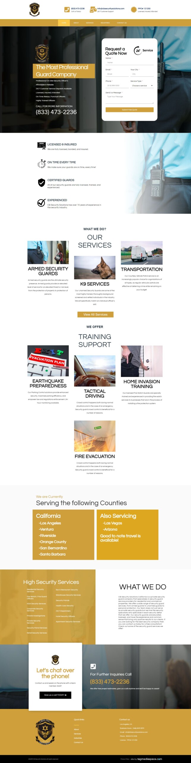 Image of CB Security Solutions's website