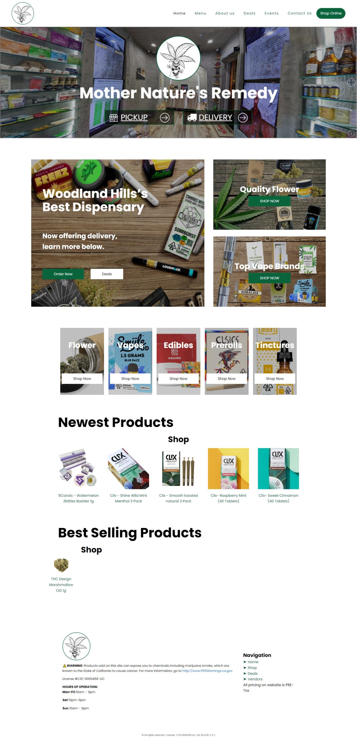 Image of Mother Nature’s Remedy Caregivers's website