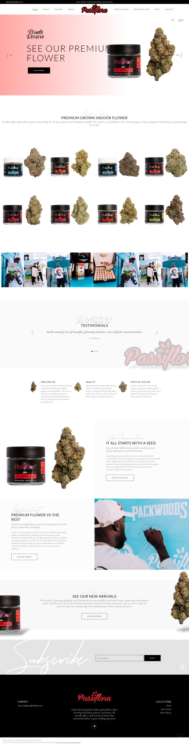 Image of Passiflora Farms's website